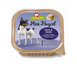 GranataPet Mini Royal Kachna & husa s pastinákem, brusinkami, špenátem a borákovým olejem